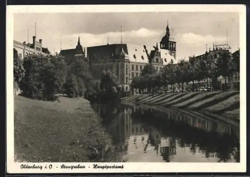 AK Oldenburg i. O., Staugrabenstrasse am Hauptpostamt