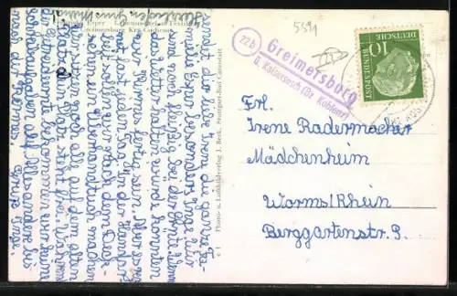 AK Greimersburg, Kirche, Fachwerkhäuser