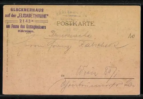 Künstler-Lithographie Edward Theodore Compton: Wiesbachhorn vom Kaprunerthörl