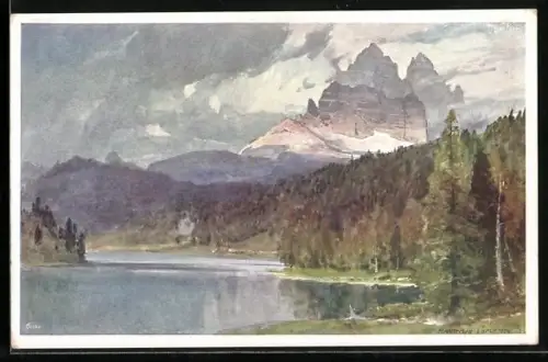 Künstler-AK Edward Harrison Compton: Lago di Misurina von le Tre