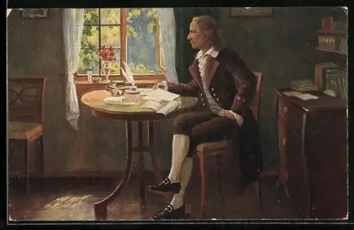 Künstler-AK Friedrich Schiller in seinem Schreibzimmer