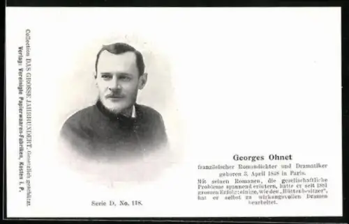 AK Serie: Das grosse Jahrhundert, Porträt von Georges Ohnet