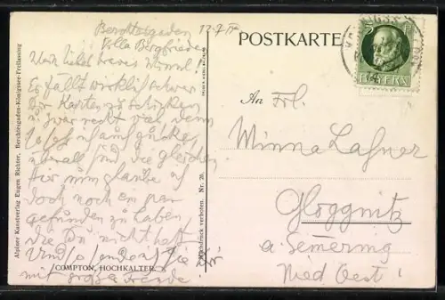 Künstler-AK Edward Harrison Compton: Hochkalter, Ansicht aus der Ferne