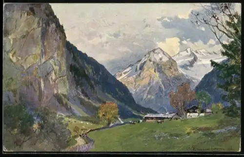 Künstler-AK Edward Harrison Compton: Blick ins Kötschachtal