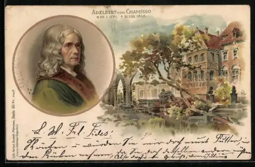 AK Portrait des Dichters Adelbert von Chamisso