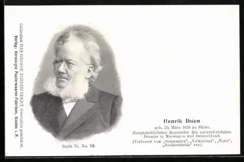 AK Portrait des Dichters Henrik Ibsen