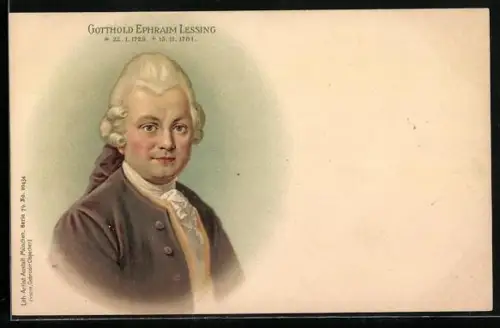 Lithographie Gotthold Ephraim Lessing, Portrait