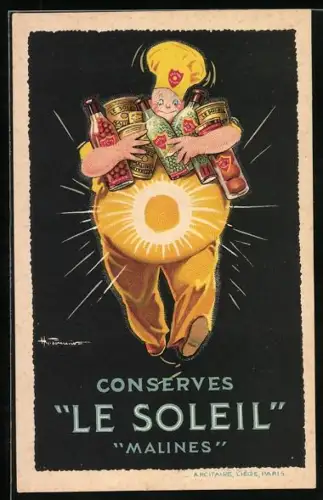 Künstler-AK Konserven-Reklame, Concerves Le Soleil Malines