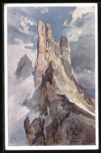 Künstler-AK Edward Harrison Compton: Le celebri Torri di Vajolet, Dolomiti