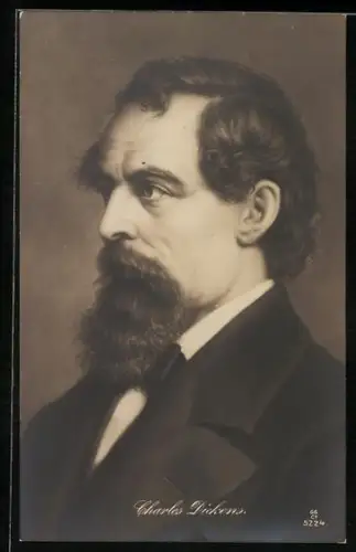 AK Charles Dickens, Profilportrait des Schriftstellers