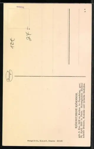 AK Björnstjerne Björnson, Portrait des Autors