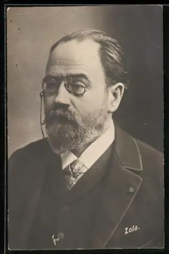 AK Porträt Emile Zola im Anzug, Schriftsteller