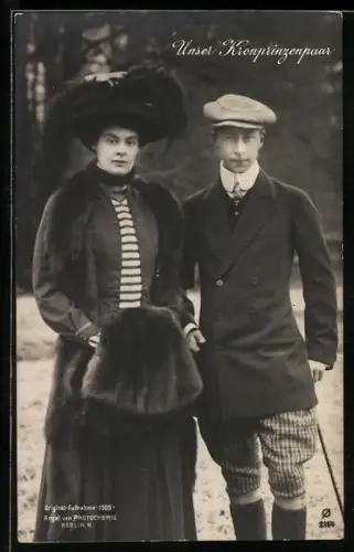 AK Kronprinz Wilhelm von Preussen mit seiner Gemahlin