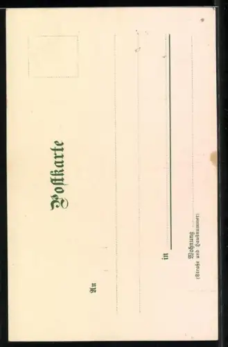 Künstler-Lithographie Theodor Guggenberger: Jeudi, le..., Ortspartie im Frühling