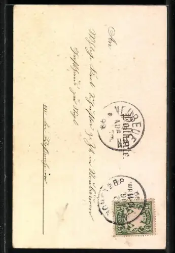 Künstler-AK T.Guggenberger: Wanderer an einem See