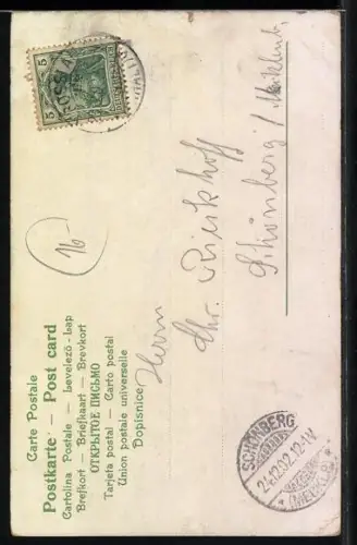 Künstler-AK Robert Kämmerer: Blick über den Bach zu den teilweise mit Schnee bedeckten Berg