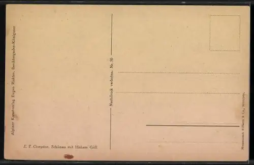 Künstler-AK Edward Theodore Compton: Schönau, Panorama mit dem Hohen Göll