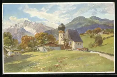 Künstler-AK Edward Theodore Compton: Blick auf Auer Kirche