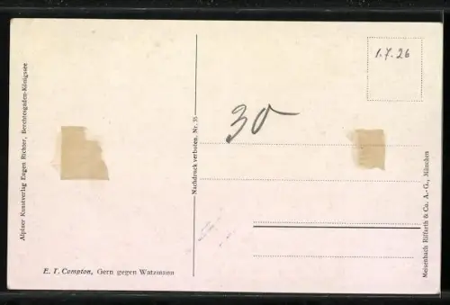 Künstler-AK Edward Theodore Compton: Gern, Panorama gegen Watzmann