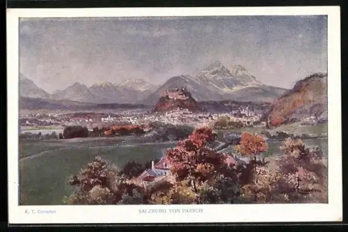 Künstler-AK Edward Theodore Compton: Salzburg, Ansicht von Parsch