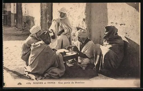 AK Une partie de dominos, Araber spielen Domino