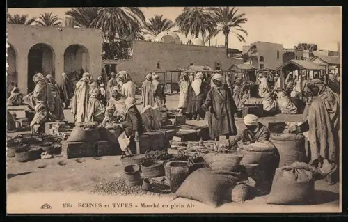 AK Marche en plein Air mit arabischen Händlern