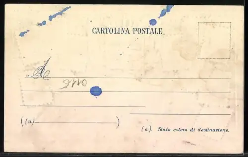 AK Italien, Briefmarken mit Wappen