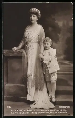 AK LL.AA.RR. Madame la Duchesse de Vendome et Mgr. le Prince Charles-Phillipe d`Orleans