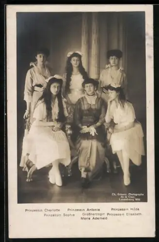 AK Prinzessinnen von Luxemburg, Charlotte, Sophie, Elisabeth und Hilda