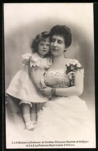 AK S. A. R. Madame La Duchesse de Vendôme Princesse Henriette von Belgien et La Princesse Marie-Louise d`Orléans