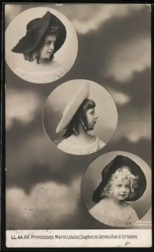 AK LL. AA. RR. Princesses Marie Louise, Sophie et Geneviéve d`Orléans