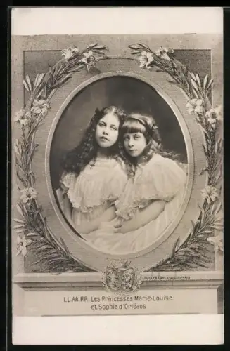 AK Les Princesses Marie-Louise et Sophie d'Orleans als hübsche Mädchen