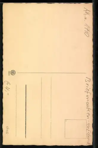 AK Briefmarkensprache für Liebespaare, Paar im Herz, Ich muss dich wiedersehen