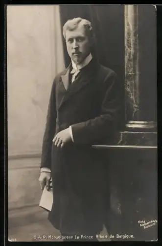 AK König Albert I. von Belgien im Anzug
