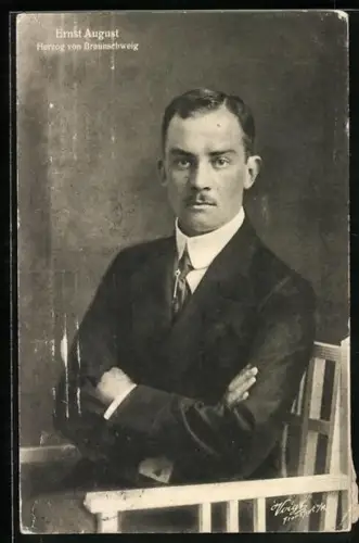 AK Portrait Ernst August, Herzog von Braunschweig im Anzug