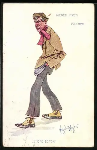 Künstler-AK Fritz Schönpflug: Wien, Pülcher, Stiere Zeiten