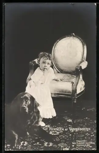 AK Der junge Herzog von Västerbotten mit Hund