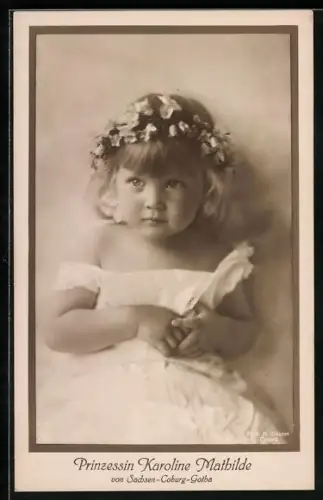 AK Prinzessin Karoline Mathilde von Sachsen-Coburg-Gotha im Kindesalter
