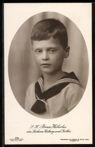AK S.H. Prinz Hubertus von Sachsen-Coburg-Gotha im Matrosenhemd