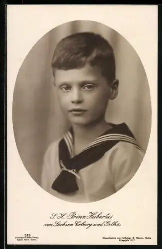 AK S.H. Prinz Hubertus von Sachsen-Coburg-Gotha im Matrosenhemd