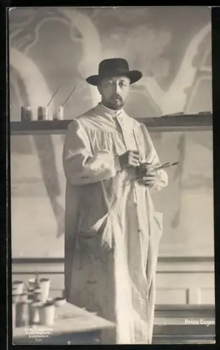 AK Prinz Eugen von Schweden in seinem Maleratelier