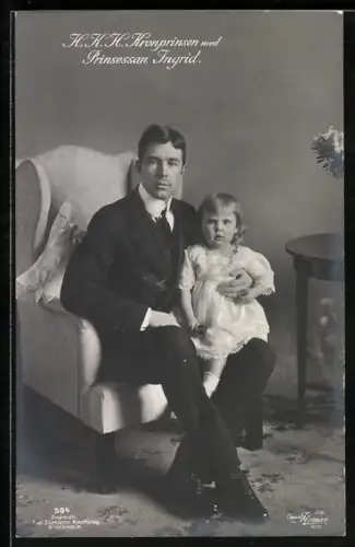 AK Kronprinz von Schweden mit Prinzessin Ingrid