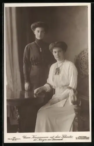 AK Kronprinzessin Cecilie und ihr Schwester der Königin von Dänemark