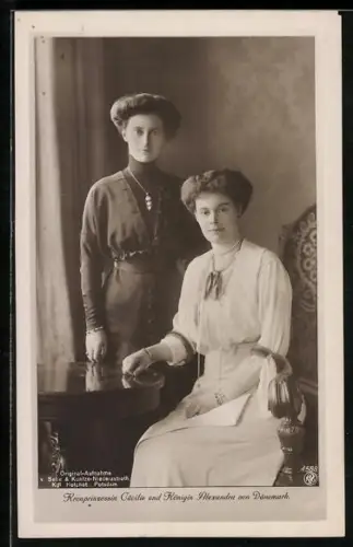 AK Portraits Kronprinzessin Cecilie und Königin Alexandra von Dänemark