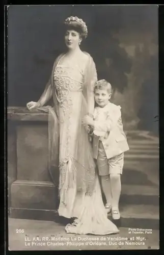 AK LL.AA.RR. Madame la Duchesse de Vendome et Mgr. le Prince Charles-Phillipe d`Orleans