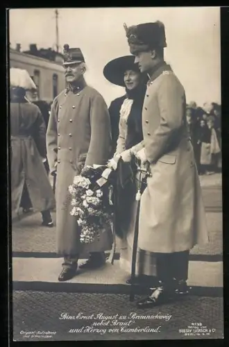 AK Prinz Ernst August zu Braunschweig nebst Braut und der Herzog von Cumberland