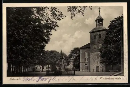 AK Walsrode, Hindenburgplatz, Kirche