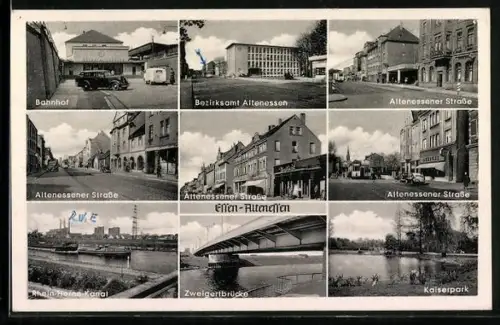AK Essen-Altenessen, Bahnhof, Bezirksamt Altenessen, Altenessener Strasse, Rhein-Herne-Kanal, Kaiserpark