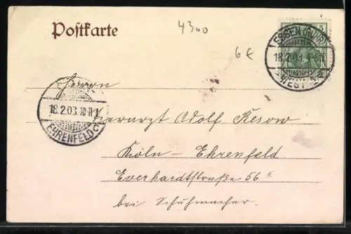 AK Essen, Partie am Limbecker Platz mit Brunnen