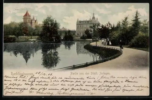 AK Recklinghausen, Partie aus den Städt. Anlagen
